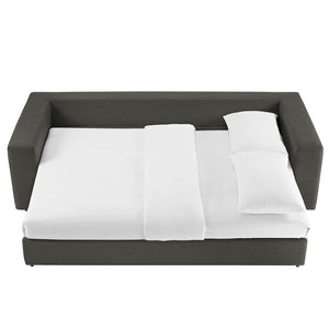 Modway Furniture Commix Down-Filled Overstuffed Sleeper Sofa - Luxurious Comfort with Modern Design and No Assembly Needed Gray EEI-7080-GRY