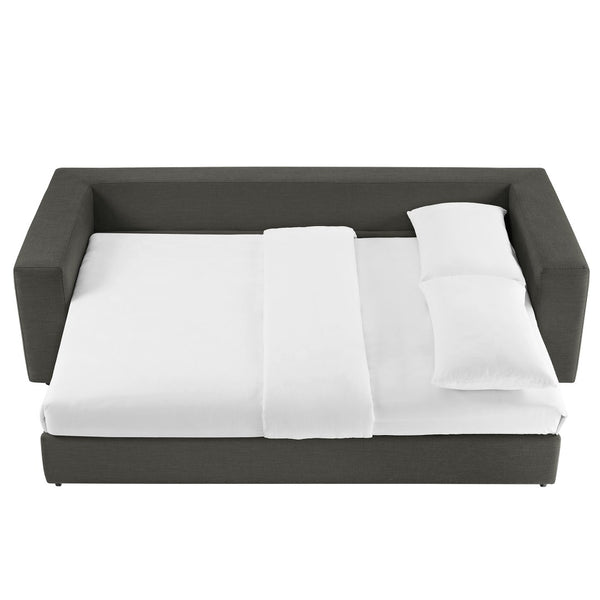 Modway Furniture Commix Down-Filled Overstuffed Sleeper Sofa - Luxurious Comfort with Modern Design and No Assembly Needed Gray EEI-7080-GRY