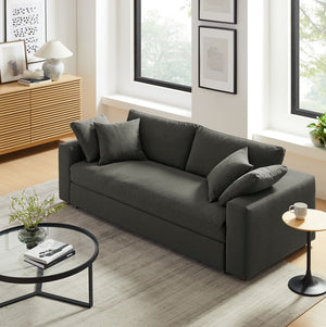 Modway Furniture Commix Down-Filled Overstuffed Sleeper Sofa - Luxurious Comfort with Modern Design and No Assembly Needed Gray EEI-7080-GRY