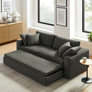 Modway Furniture Commix Down-Filled Overstuffed Sleeper Sofa - Luxurious Comfort with Modern Design and No Assembly Needed Gray EEI-7080-GRY