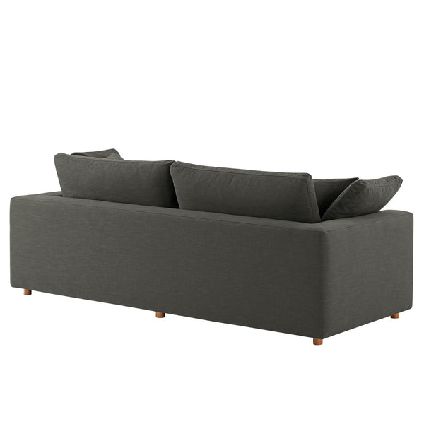 Modway Furniture Commix Down-Filled Overstuffed Sleeper Sofa - Luxurious Comfort with Modern Design and No Assembly Needed Gray EEI-7080-GRY