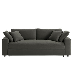 Modway Furniture Commix Down-Filled Overstuffed Sleeper Sofa - Luxurious Comfort with Modern Design and No Assembly Needed Gray EEI-7080-GRY