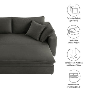 Modway Furniture Commix Down-Filled Overstuffed Sleeper Sofa - Luxurious Comfort with Modern Design and No Assembly Needed Gray EEI-7080-GRY