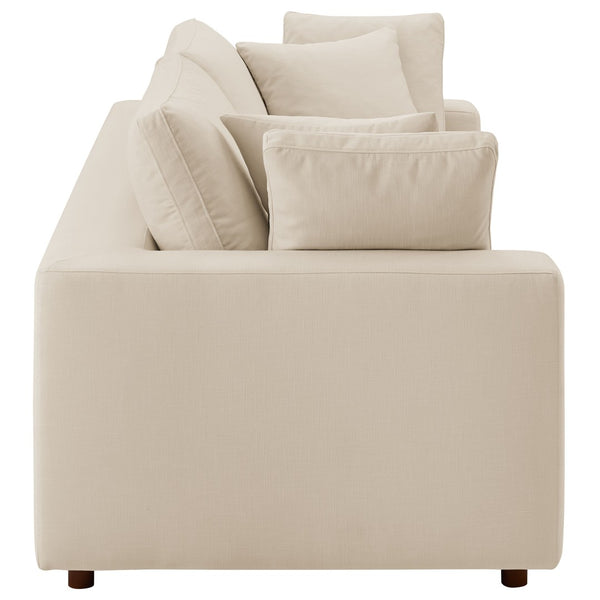 Modway Furniture Commix Down-Filled Overstuffed Sleeper Sofa - Luxurious Comfort with Modern Design and No Assembly Needed Light Beige EEI-7080-LBG