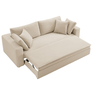 Modway Furniture Commix Down-Filled Overstuffed Sleeper Sofa - Luxurious Comfort with Modern Design and No Assembly Needed Light Beige EEI-7080-LBG