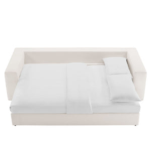 Modway Furniture Commix Down-Filled Overstuffed Sleeper Sofa - Luxurious Comfort with Modern Design and No Assembly Needed Pure White EEI-7080-PUW