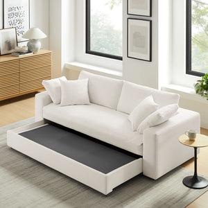 Modway Furniture Commix Down-Filled Overstuffed Sleeper Sofa - Luxurious Comfort with Modern Design and No Assembly Needed Pure White EEI-7080-PUW