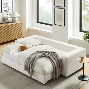 Modway Furniture Commix Down-Filled Overstuffed Sleeper Sofa - Luxurious Comfort with Modern Design and No Assembly Needed Pure White EEI-7080-PUW