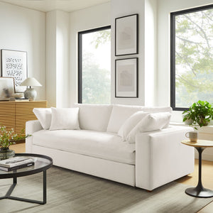 Modway Furniture Commix Down-Filled Overstuffed Sleeper Sofa - Luxurious Comfort with Modern Design and No Assembly Needed Pure White EEI-7080-PUW