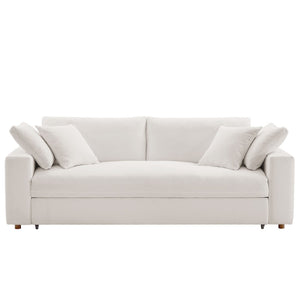 Modway Furniture Commix Down-Filled Overstuffed Sleeper Sofa - Luxurious Comfort with Modern Design and No Assembly Needed Pure White EEI-7080-PUW