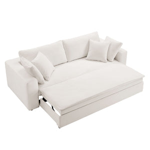 Modway Furniture Commix Down-Filled Overstuffed Sleeper Sofa - Luxurious Comfort with Modern Design and No Assembly Needed Pure White EEI-7080-PUW