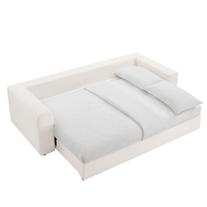 Modway Furniture Commix Down-Filled Overstuffed Sleeper Sofa - Luxurious Comfort with Modern Design and No Assembly Needed Pure White EEI-7080-PUW
