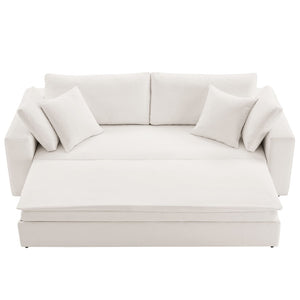 Modway Furniture Commix Down-Filled Overstuffed Sleeper Sofa - Luxurious Comfort with Modern Design and No Assembly Needed Pure White EEI-7080-PUW