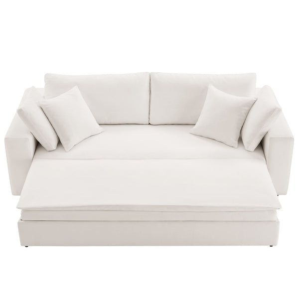 Modway Furniture Commix Down-Filled Overstuffed Sleeper Sofa - Luxurious Comfort with Modern Design and No Assembly Needed Pure White EEI-7080-PUW