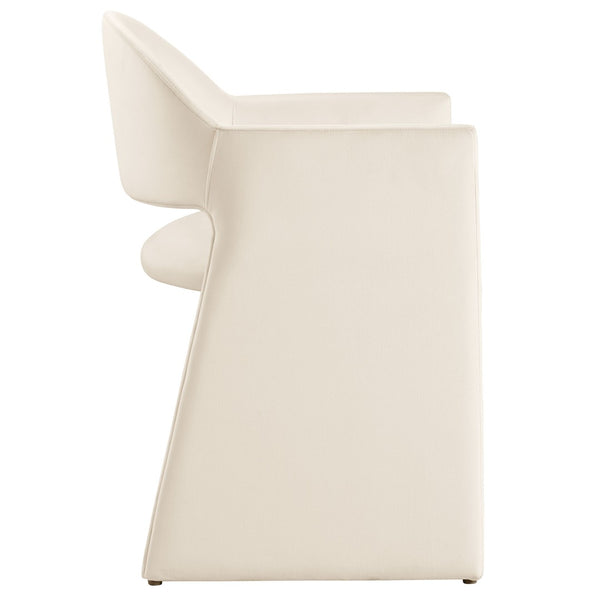 Modway Furniture Talia Performance Velvet Dining Armchair - Sculptural Comfort for Modern Spaces, Fully Assembled Design Alabaster EEI-7081-ALA