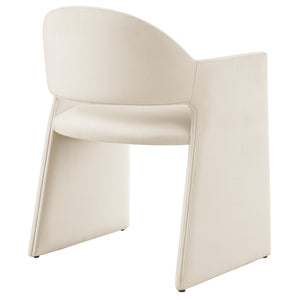 Modway Furniture Talia Performance Velvet Dining Armchair - Sculptural Comfort for Modern Spaces, Fully Assembled Design Alabaster EEI-7081-ALA