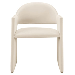 Modway Furniture Talia Performance Velvet Dining Armchair - Sculptural Comfort for Modern Spaces, Fully Assembled Design Alabaster EEI-7081-ALA