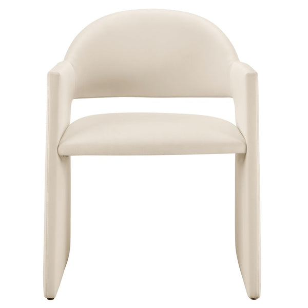 Modway Furniture Talia Performance Velvet Dining Armchair - Sculptural Comfort for Modern Spaces, Fully Assembled Design Alabaster EEI-7081-ALA