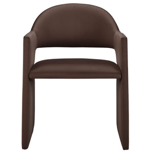 Modway Furniture Talia Performance Velvet Dining Armchair - Sculptural Comfort for Modern Spaces, Fully Assembled Design Chocolate Brown EEI-7081-CHB