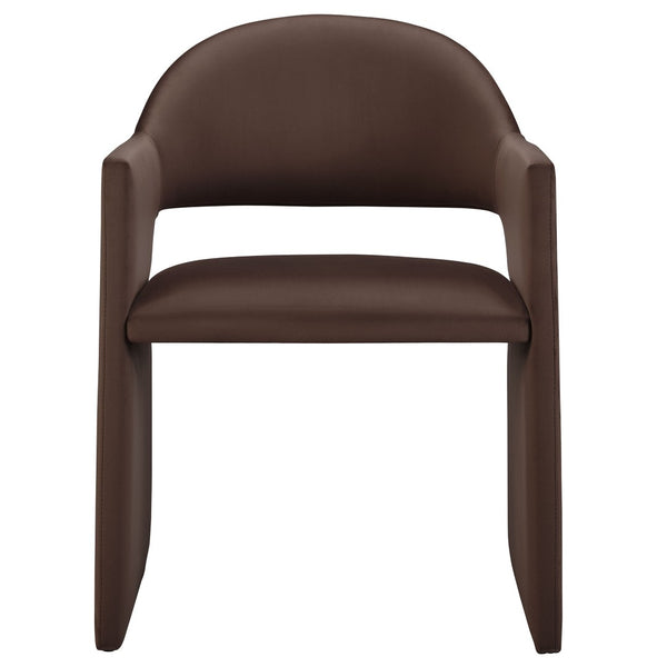 Modway Furniture Talia Performance Velvet Dining Armchair - Sculptural Comfort for Modern Spaces, Fully Assembled Design Chocolate Brown EEI-7081-CHB