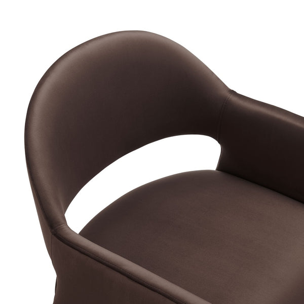 Modway Furniture Talia Performance Velvet Dining Armchair - Sculptural Comfort for Modern Spaces, Fully Assembled Design Chocolate Brown EEI-7081-CHB