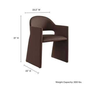 Modway Furniture Talia Performance Velvet Dining Armchair - Sculptural Comfort for Modern Spaces, Fully Assembled Design Chocolate Brown EEI-7081-CHB