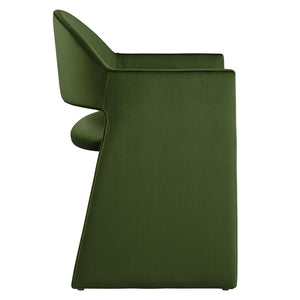 Modway Furniture Talia Performance Velvet Dining Armchair - Sculptural Comfort for Modern Spaces, Fully Assembled Design Moss Green EEI-7081-MOG