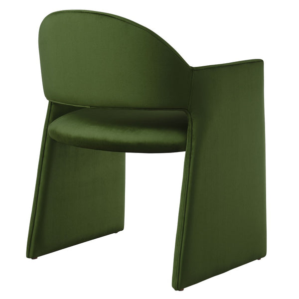 Modway Furniture Talia Performance Velvet Dining Armchair - Sculptural Comfort for Modern Spaces, Fully Assembled Design Moss Green EEI-7081-MOG