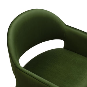 Modway Furniture Talia Performance Velvet Dining Armchair - Sculptural Comfort for Modern Spaces, Fully Assembled Design Moss Green EEI-7081-MOG