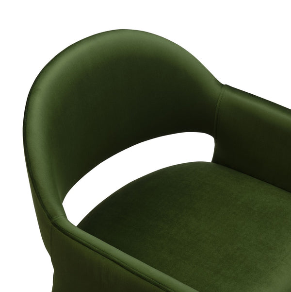 Modway Furniture Talia Performance Velvet Dining Armchair - Sculptural Comfort for Modern Spaces, Fully Assembled Design Moss Green EEI-7081-MOG