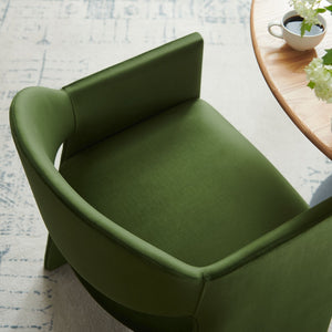 Modway Furniture Talia Performance Velvet Dining Armchair - Sculptural Comfort for Modern Spaces, Fully Assembled Design Moss Green EEI-7081-MOG