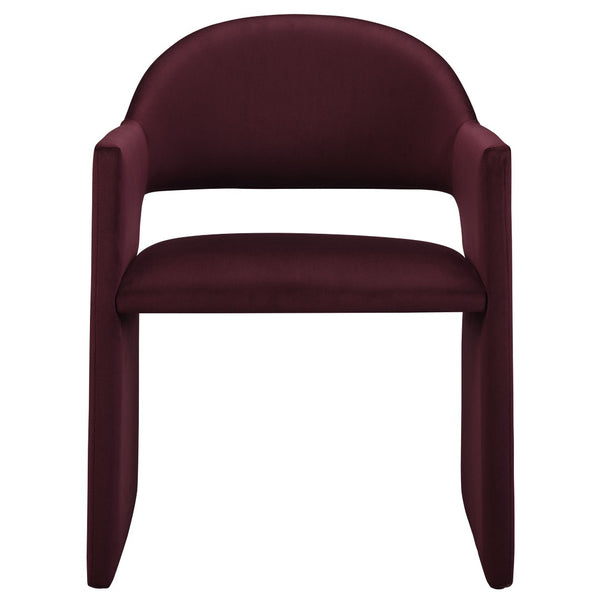 Modway Furniture Talia Performance Velvet Dining Armchair - Sculptural Comfort for Modern Spaces, Fully Assembled Design Mulberry EEI-7081-MUL