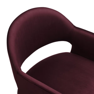 Modway Furniture Talia Performance Velvet Dining Armchair - Sculptural Comfort for Modern Spaces, Fully Assembled Design Mulberry EEI-7081-MUL