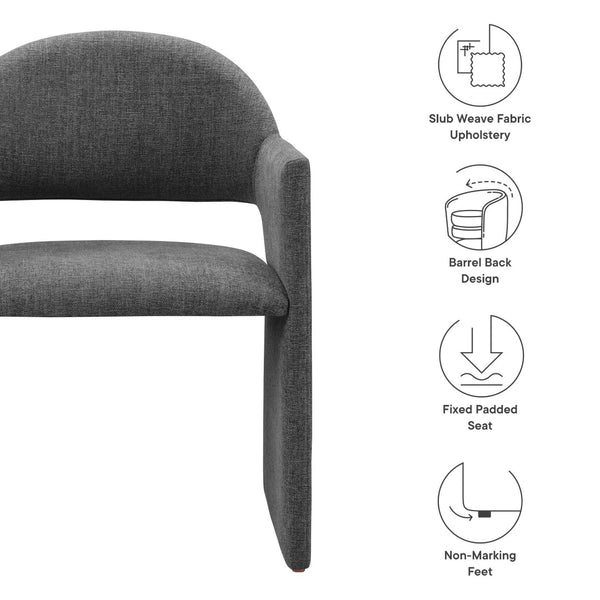 Modway Furniture Talia Upholstered Dining Armchair: Modern Design, Ergonomic Comfort, and Versatile Style for Any Space Charcoal EEI-7082-CHA