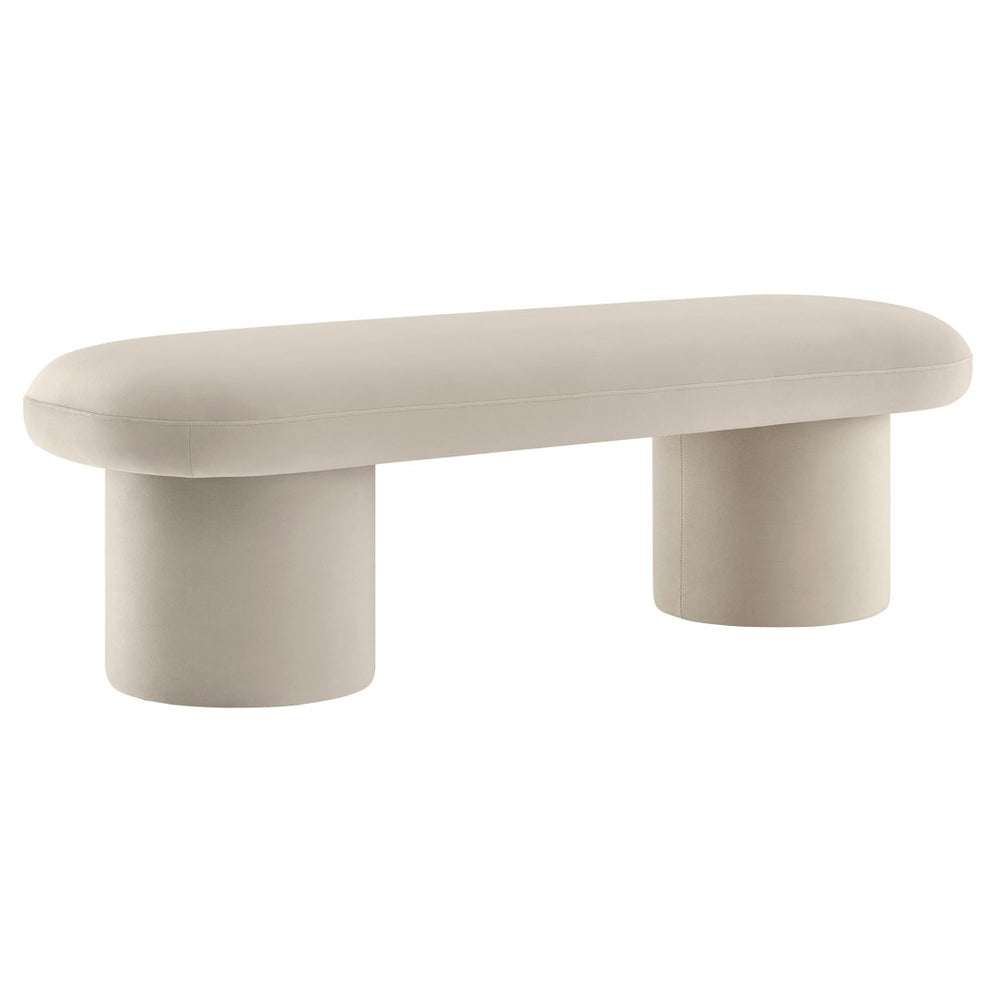 Modway Furniture Orla Performance Velvet Bench - Modern Elegance and Comfort for Any Space, Fully Assembled Design Almond EEI-7083-ALM