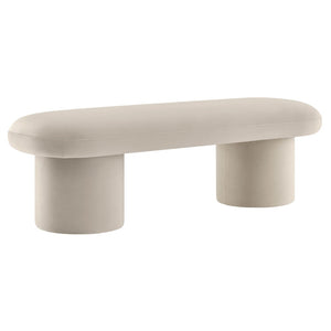 Modway Furniture Orla Performance Velvet Bench - Modern Elegance and Comfort for Any Space, Fully Assembled Design Almond EEI-7083-ALM