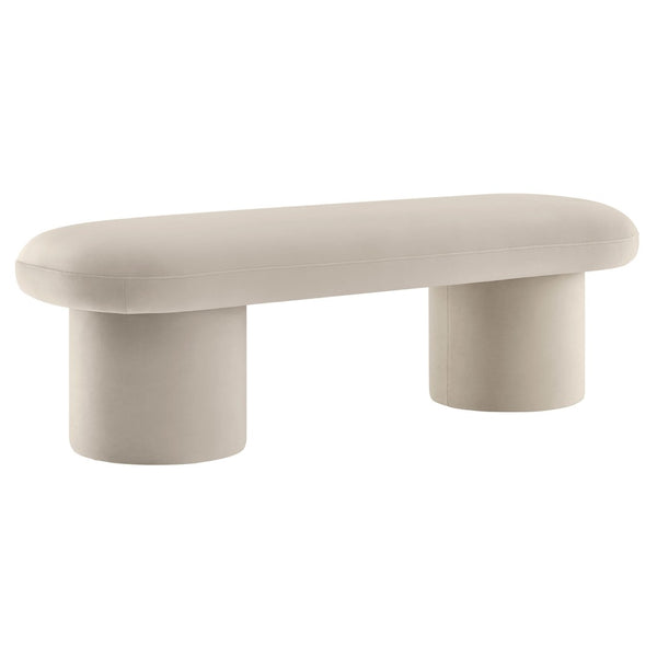 Modway Furniture Orla Performance Velvet Bench - Modern Elegance and Comfort for Any Space, Fully Assembled Design Almond EEI-7083-ALM