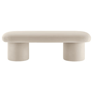 Modway Furniture Orla Performance Velvet Bench - Modern Elegance and Comfort for Any Space, Fully Assembled Design Almond EEI-7083-ALM