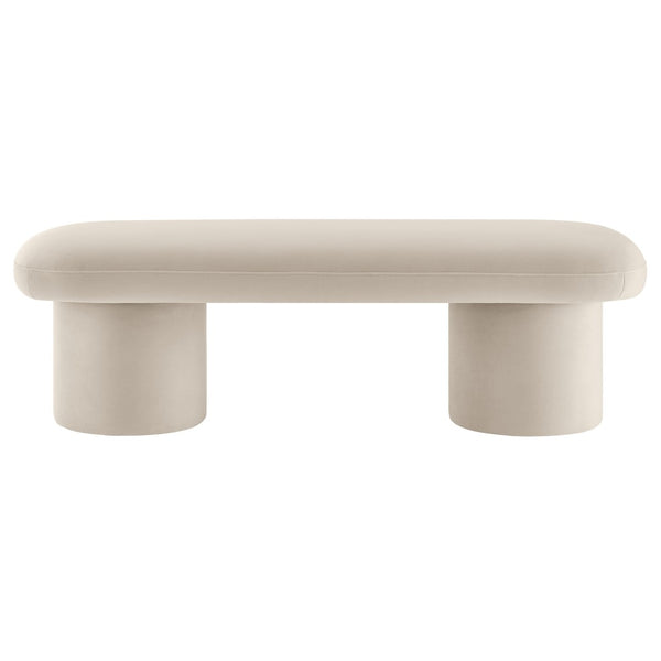Modway Furniture Orla Performance Velvet Bench - Modern Elegance and Comfort for Any Space, Fully Assembled Design Almond EEI-7083-ALM