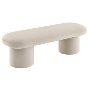 Modway Furniture Orla Performance Velvet Bench - Modern Elegance and Comfort for Any Space, Fully Assembled Design Almond EEI-7083-ALM