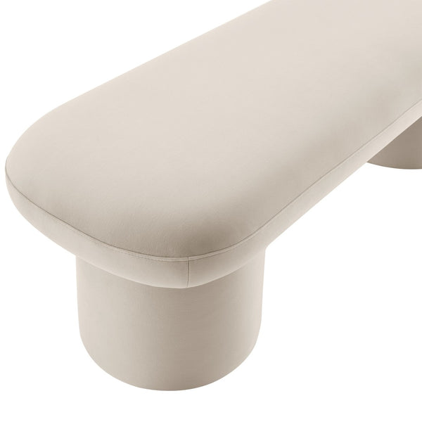 Modway Furniture Orla Performance Velvet Bench - Modern Elegance and Comfort for Any Space, Fully Assembled Design Almond EEI-7083-ALM
