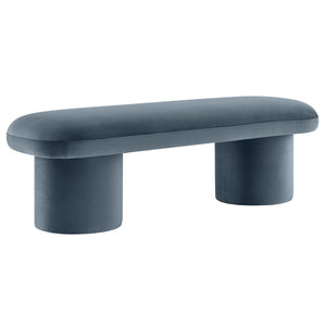 Modway Furniture Orla Performance Velvet Bench - Modern Elegance and Comfort for Any Space, Fully Assembled Design Cadet Blue EEI-7083-CAB