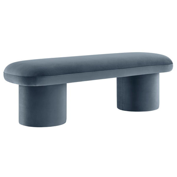 Modway Furniture Orla Performance Velvet Bench - Modern Elegance and Comfort for Any Space, Fully Assembled Design Cadet Blue EEI-7083-CAB