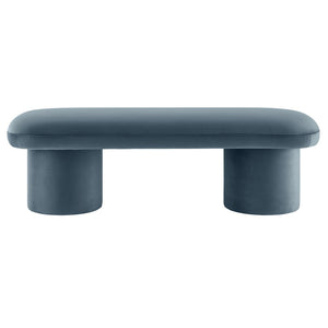 Modway Furniture Orla Performance Velvet Bench - Modern Elegance and Comfort for Any Space, Fully Assembled Design Cadet Blue EEI-7083-CAB