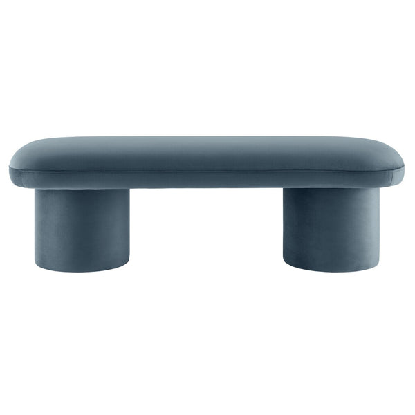 Modway Furniture Orla Performance Velvet Bench - Modern Elegance and Comfort for Any Space, Fully Assembled Design Cadet Blue EEI-7083-CAB