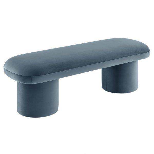 Modway Furniture Orla Performance Velvet Bench - Modern Elegance and Comfort for Any Space, Fully Assembled Design Cadet Blue EEI-7083-CAB