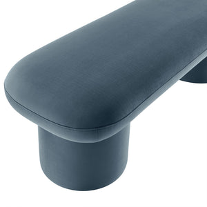 Modway Furniture Orla Performance Velvet Bench - Modern Elegance and Comfort for Any Space, Fully Assembled Design Cadet Blue EEI-7083-CAB
