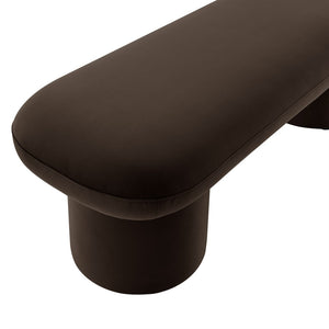 Modway Furniture Orla Performance Velvet Bench - Modern Elegance and Comfort for Any Space, Fully Assembled Design Chocolate Brown EEI-7083-CHB
