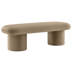 Modway Furniture Orla Performance Velvet Bench - Modern Elegance and Comfort for Any Space, Fully Assembled Design Taupe EEI-7083-TAU