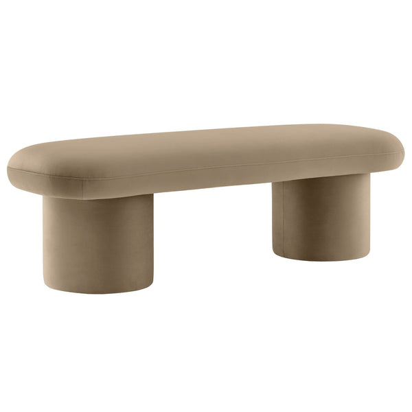 Modway Furniture Orla Performance Velvet Bench - Modern Elegance and Comfort for Any Space, Fully Assembled Design Taupe EEI-7083-TAU